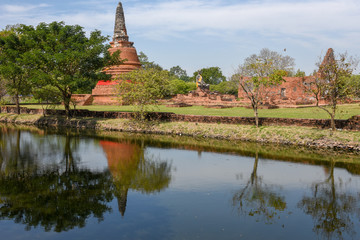 Fototapeta na wymiar Temple of Ayutthaya historical park, Thailand
