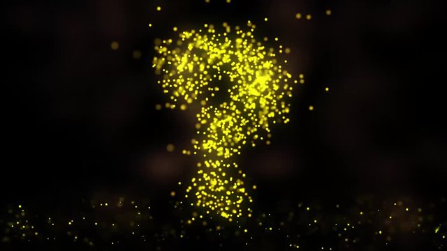 Animation of Question Mark symbol on black background. Abstract animation of the question mark on a black background