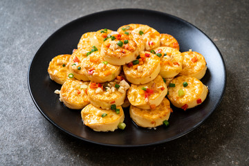 fried soft  egg tofu with garlic