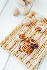 Fototapeta na wymiar Natural pecan nuts