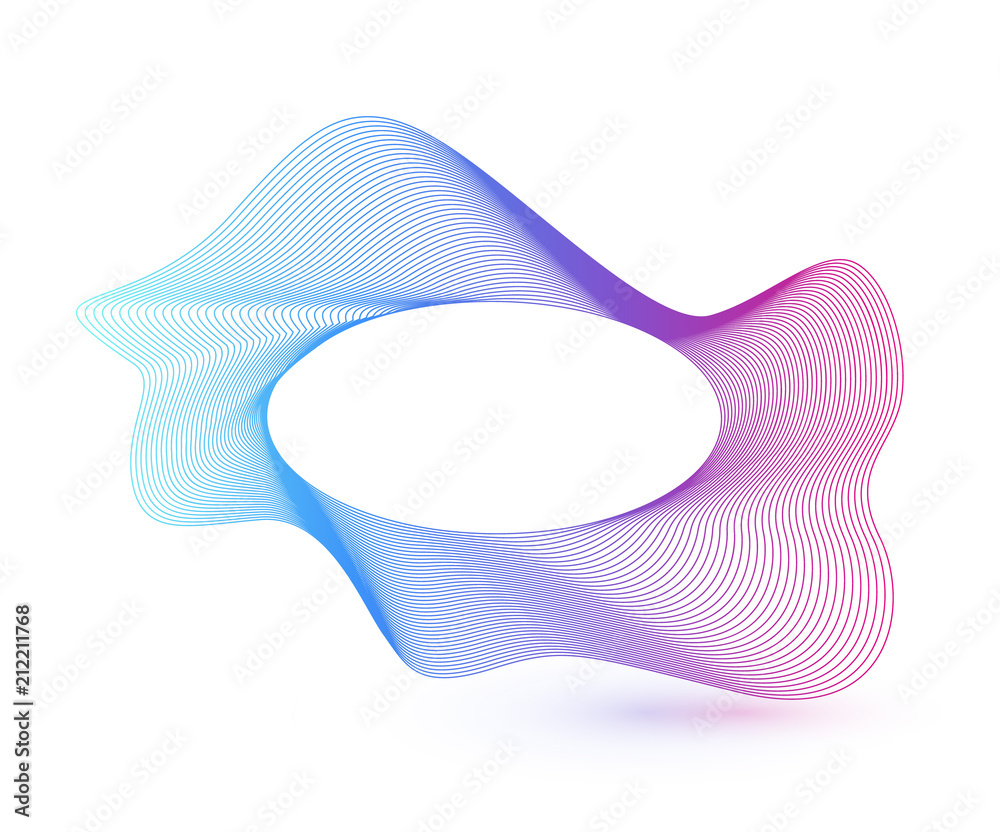 Poster Abstract wavy background, banner with colorful wave line pattern template, text box vector illustration.