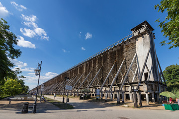 Ciechocinek, Poland - saline graduation tower, the biggest wooden graduation tower in Europe listed as a historic monument.