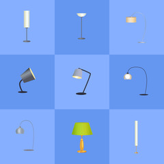 Elegant Lamps Collection, Vector Illustration