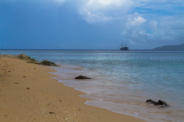 A beautiful and pristine beach in the small remote island