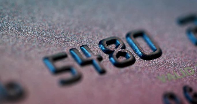 credit card numbers, 4k dolly shot