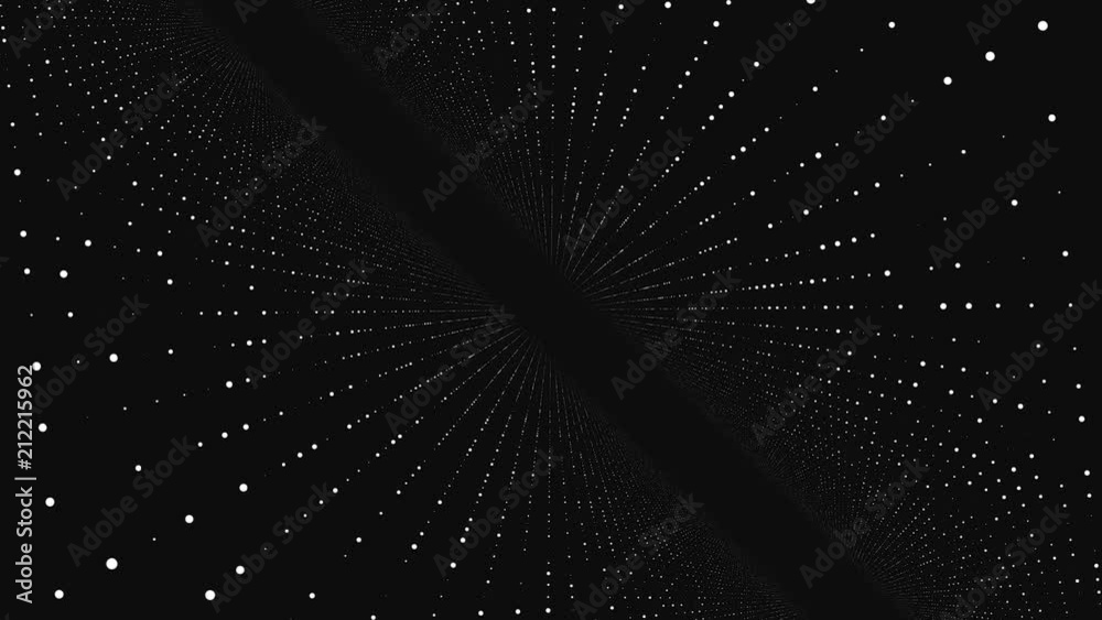 Poster abstract background with animation moving of dots. magic flickering dots or glowing flying points