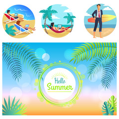 Hello Summer 2017 Poster, Vector Illustration