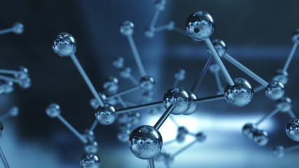 close up of Molecular structure model. 3D illustration