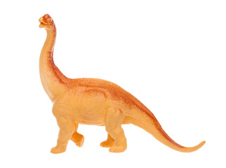 Toy dinosaur on white isolated background
