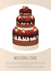 Three-Tier Cake with Chocolate and Cream Layers