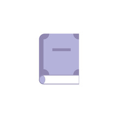 Close paper book with hardcover flat icon for back to school or literary leisure concept isolated on white background. Reading literature element for education process, vector illustration.