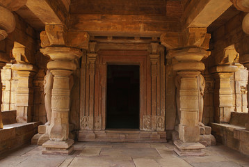 Dvara-bandha and the mukha-mandapa, Jain temple, known as Jaina Narayana, Pattadakal, Karnataka