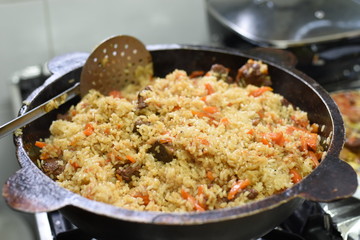 home made pilaf  food