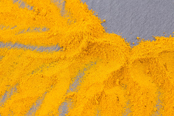 Turmeric powder with space for text - Curcuma longa