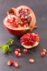 close up on pomegranate