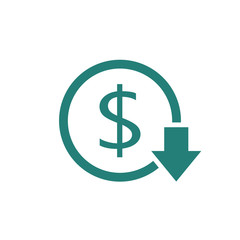 Reduce costs icon. Clipart image