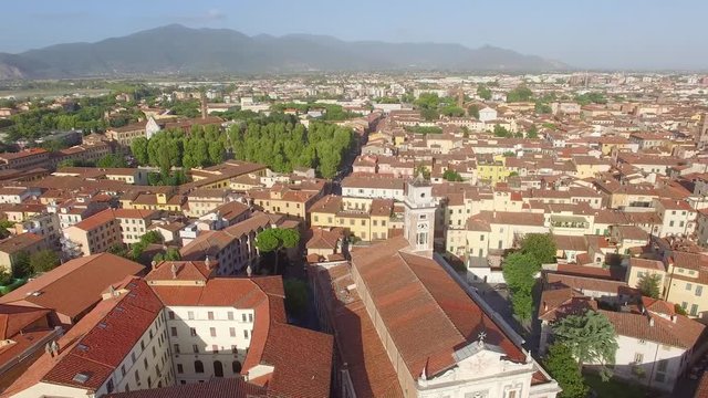 Panoramic aerial view of Pisa Center from Knights Square