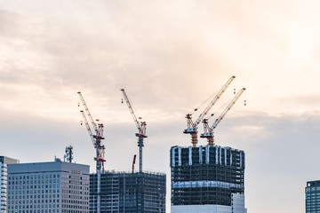 高層マンションの建設イメージ Construction work of high-rise building
