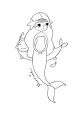 Cute cartoon little mermaid. Siren. Sea theme.