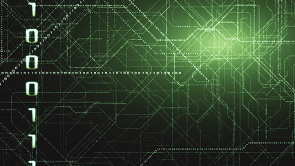 Binary Matrix Code Background. Concept Of Coding, Hacker Or Mining Of Crypto-Currency Bitcoin