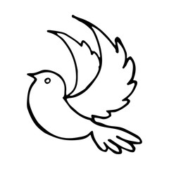 Flying Bird Stretched Wings Vector Illustration