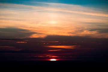 sunset / sunrise with dark ground