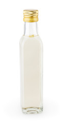 White vinegar in glass bottle isolated on white background with clipping path