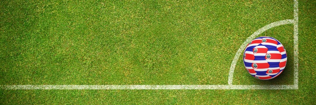 Composite image of football in costa rica colours