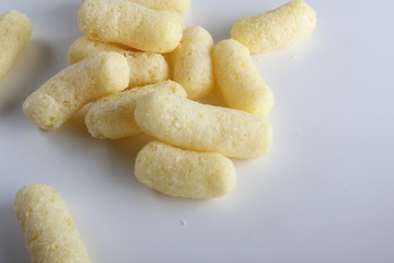 corn sticks on white background