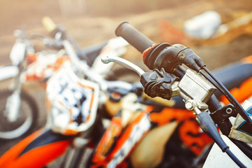 the handle of the motorcycle