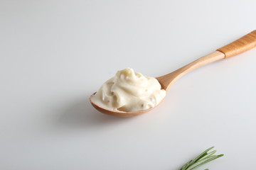 processed cheese in a spoon background