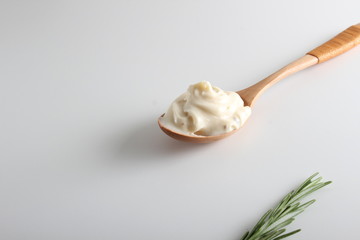 processed cheese in a spoon background