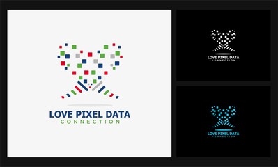 square love pixel data logo