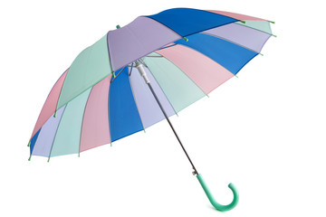 Pastel colored umbrella.