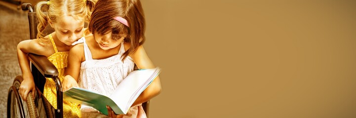 Girls reading in the classroom