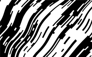 Black white background with optical effect. Curved lines. Minimal design. Zigzag, wavy  pattern. Vector illustration Textured surface