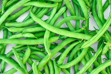 Green beans, natural fresh product on white background