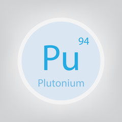 plutonium Pu chemical element icon- vector illustration