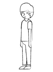 young man avatar character vector illustration design
