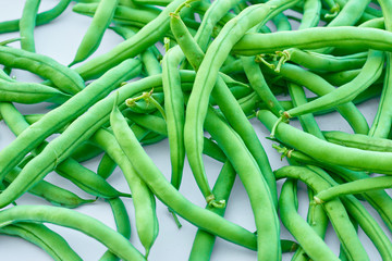 Asparagus bean. Green beans on white background