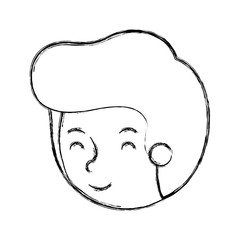 young man avatar head character vector illustration design