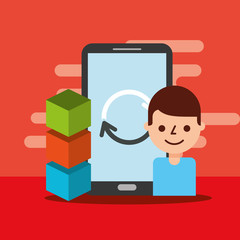 smartphone man reload blockchain