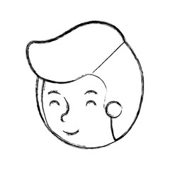 young man avatar head character vector illustration design