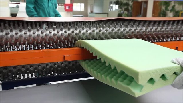 The machine for foam rubber cutting, factory on production of mattresses, machine for planimetric cutting of foam rubber