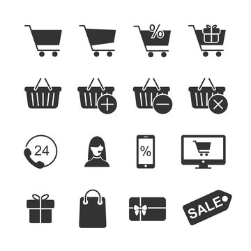Vector image set of shopping icons.