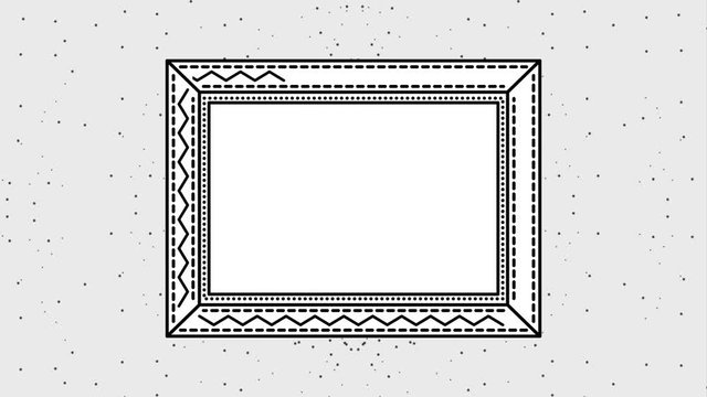 grunge style frame square zig zag lines animation hd