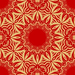 Beautiful fantasy flower ornament. seamless art-deco pattern. vector illustration. for design, wallpaper, invitation