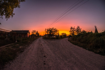 road sunset