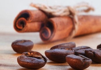 coffee and cinnamon close-up
