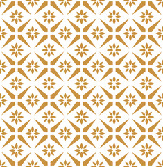 Decorative gold floral tiles Vector Seamless. Traditional style background. Abstract geometric texture.